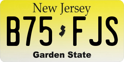 NJ license plate B75FJS