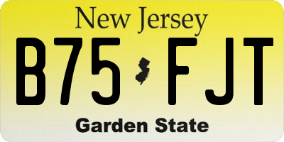 NJ license plate B75FJT