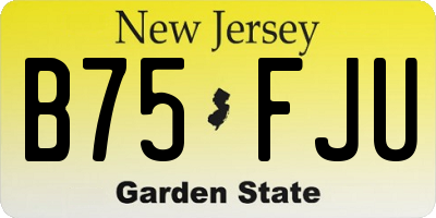 NJ license plate B75FJU