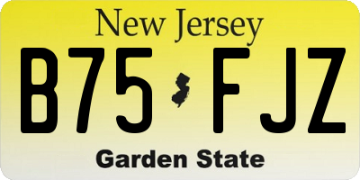 NJ license plate B75FJZ