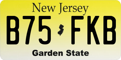 NJ license plate B75FKB