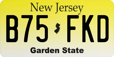 NJ license plate B75FKD