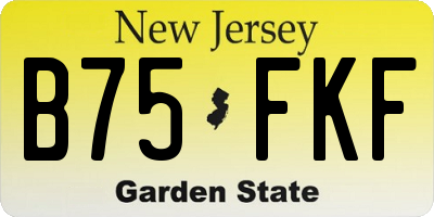 NJ license plate B75FKF