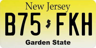 NJ license plate B75FKH