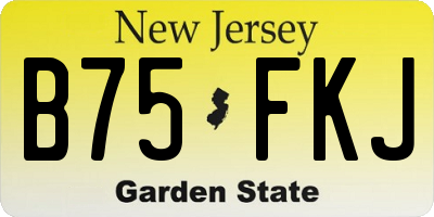 NJ license plate B75FKJ
