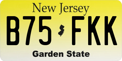 NJ license plate B75FKK