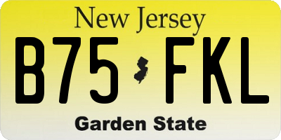 NJ license plate B75FKL