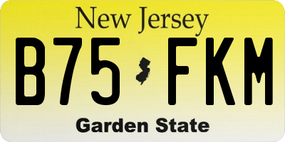 NJ license plate B75FKM