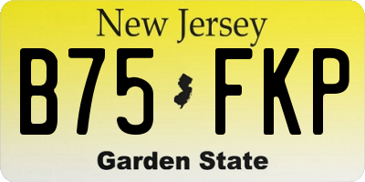 NJ license plate B75FKP