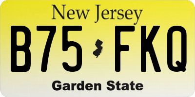 NJ license plate B75FKQ