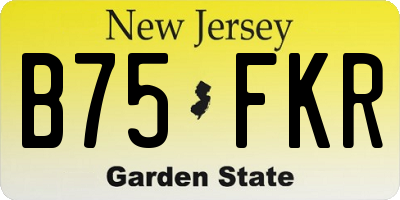 NJ license plate B75FKR