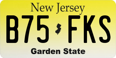 NJ license plate B75FKS