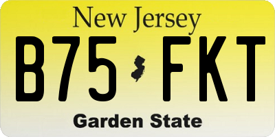 NJ license plate B75FKT