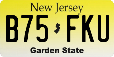 NJ license plate B75FKU