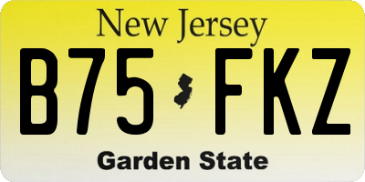 NJ license plate B75FKZ