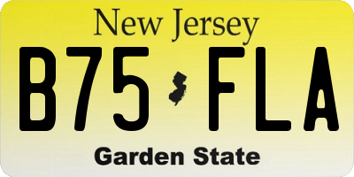 NJ license plate B75FLA