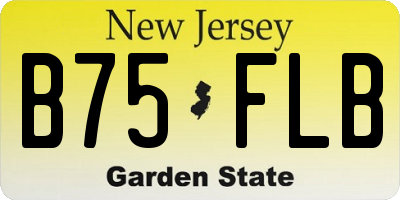 NJ license plate B75FLB