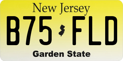 NJ license plate B75FLD