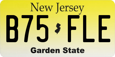 NJ license plate B75FLE