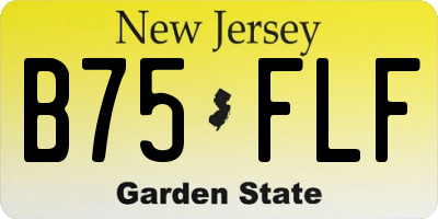 NJ license plate B75FLF