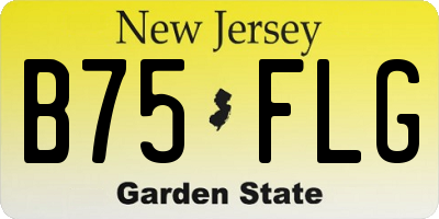 NJ license plate B75FLG