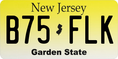 NJ license plate B75FLK