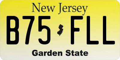 NJ license plate B75FLL
