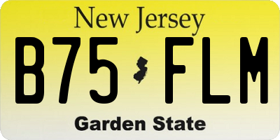 NJ license plate B75FLM