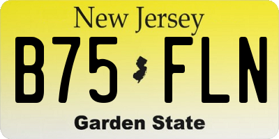 NJ license plate B75FLN