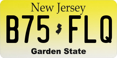 NJ license plate B75FLQ