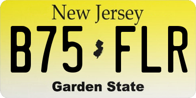 NJ license plate B75FLR