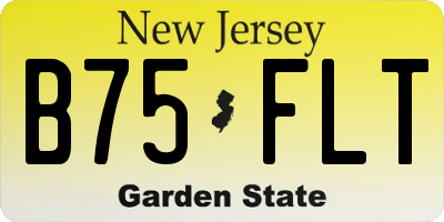 NJ license plate B75FLT