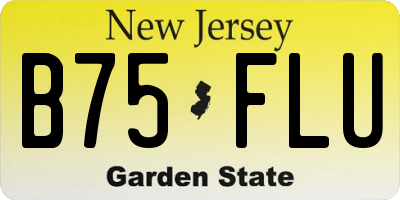 NJ license plate B75FLU