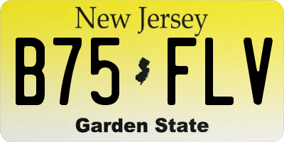 NJ license plate B75FLV