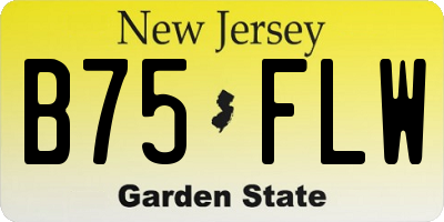 NJ license plate B75FLW