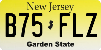 NJ license plate B75FLZ
