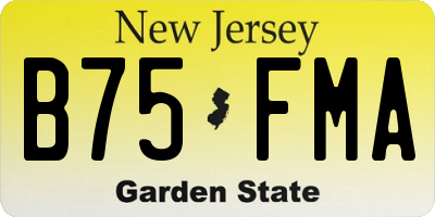 NJ license plate B75FMA