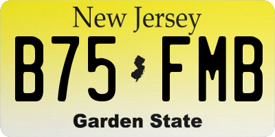 NJ license plate B75FMB