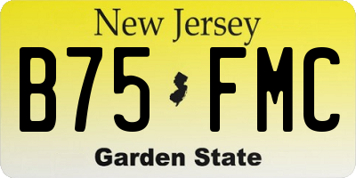 NJ license plate B75FMC