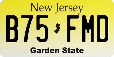 NJ license plate B75FMD