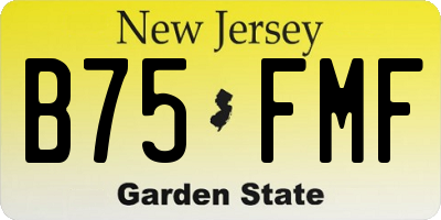 NJ license plate B75FMF