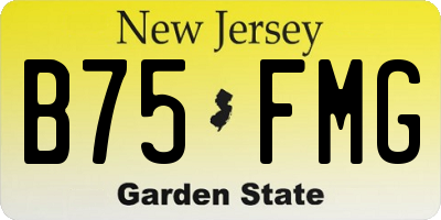 NJ license plate B75FMG