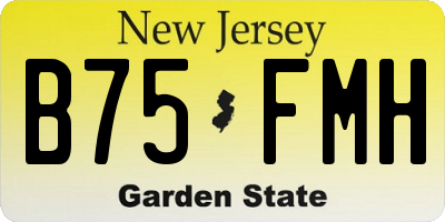 NJ license plate B75FMH