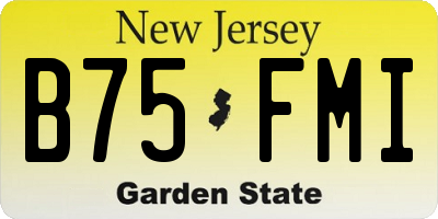 NJ license plate B75FMI