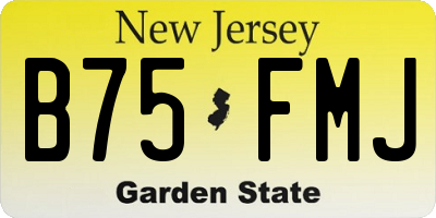 NJ license plate B75FMJ