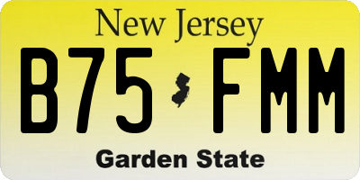 NJ license plate B75FMM