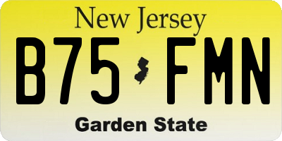 NJ license plate B75FMN
