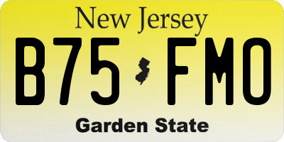 NJ license plate B75FMO
