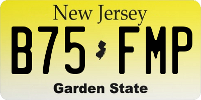 NJ license plate B75FMP