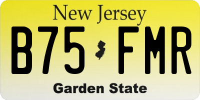 NJ license plate B75FMR